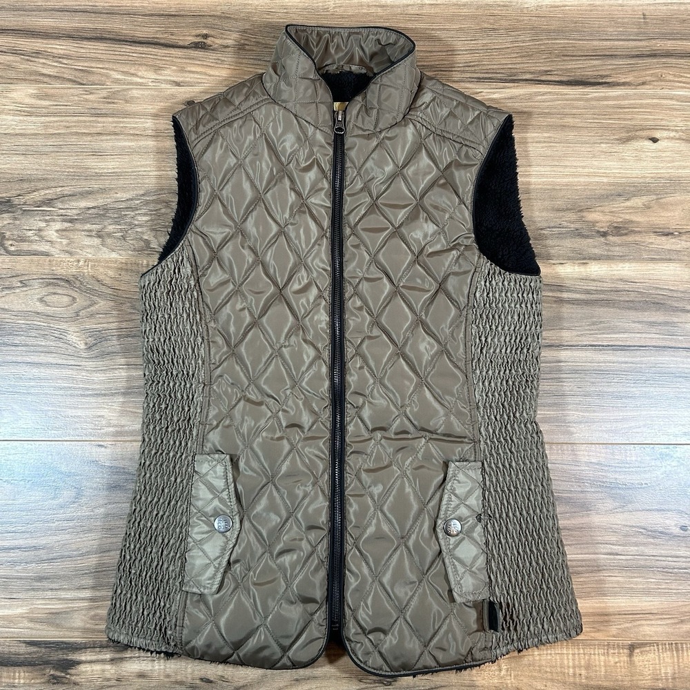 STS Ranchwear The Savannah Womens XS |Brown| Fleece Lined Quilted Vest